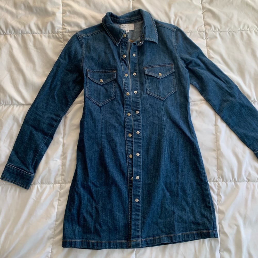 Kendall + Kylie Longsleeve Jeans Dress